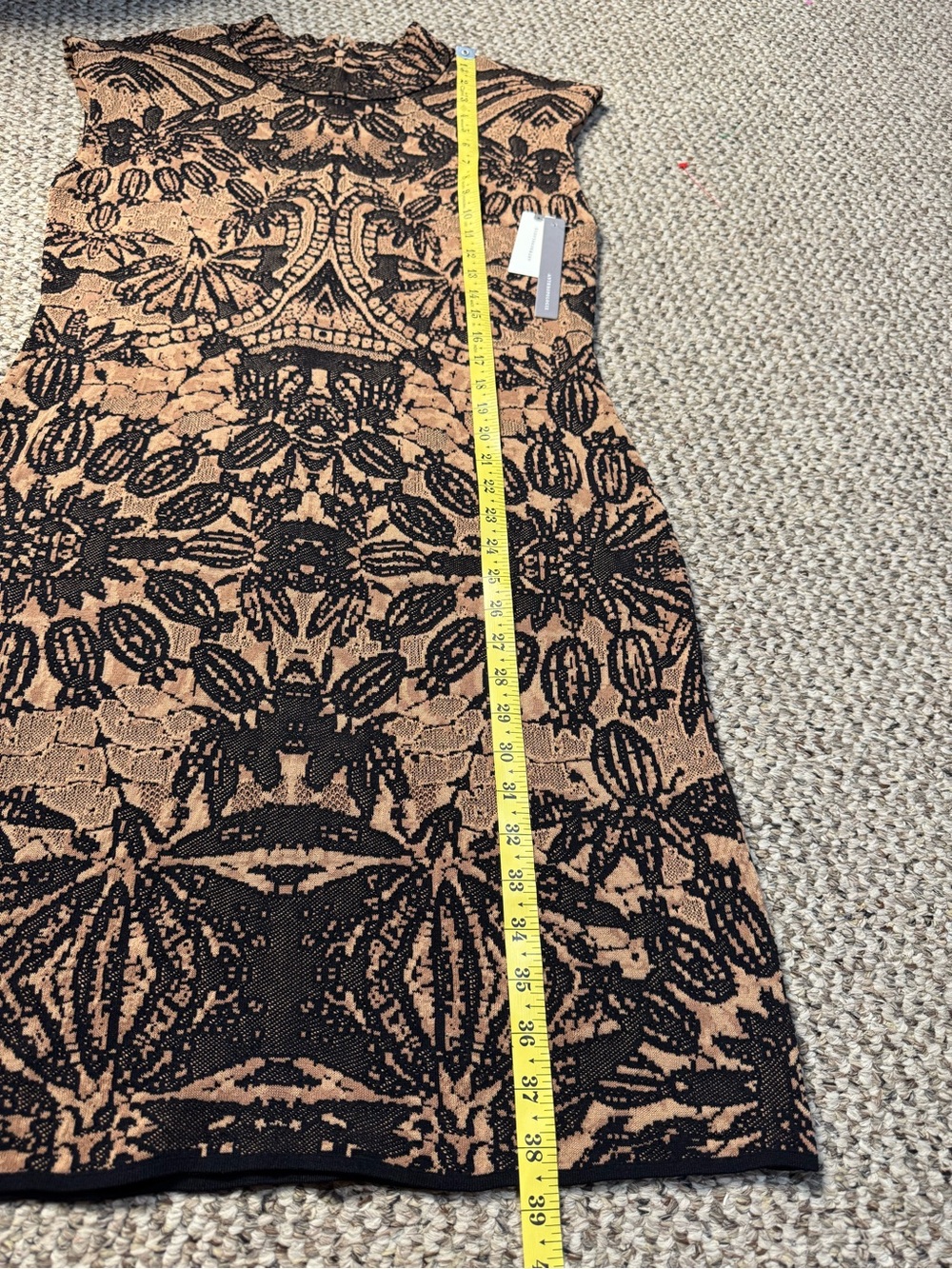 By Anthropologie Mock-Neck Cap-Sleeve Slim Knit Mini Dress size XL NWT - Picture 10 of 10